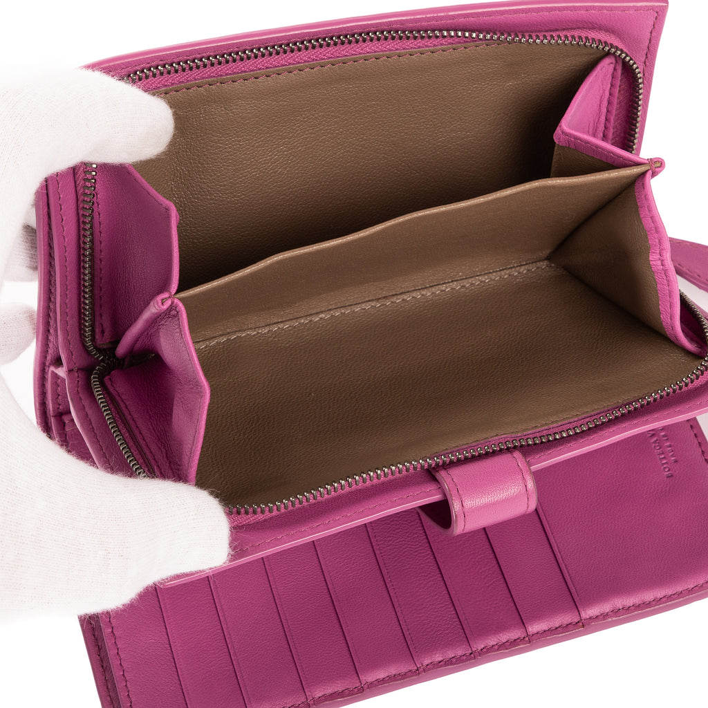 Cartera Intrecciato Cartera de cuero Nappa Intrecciato púrpura