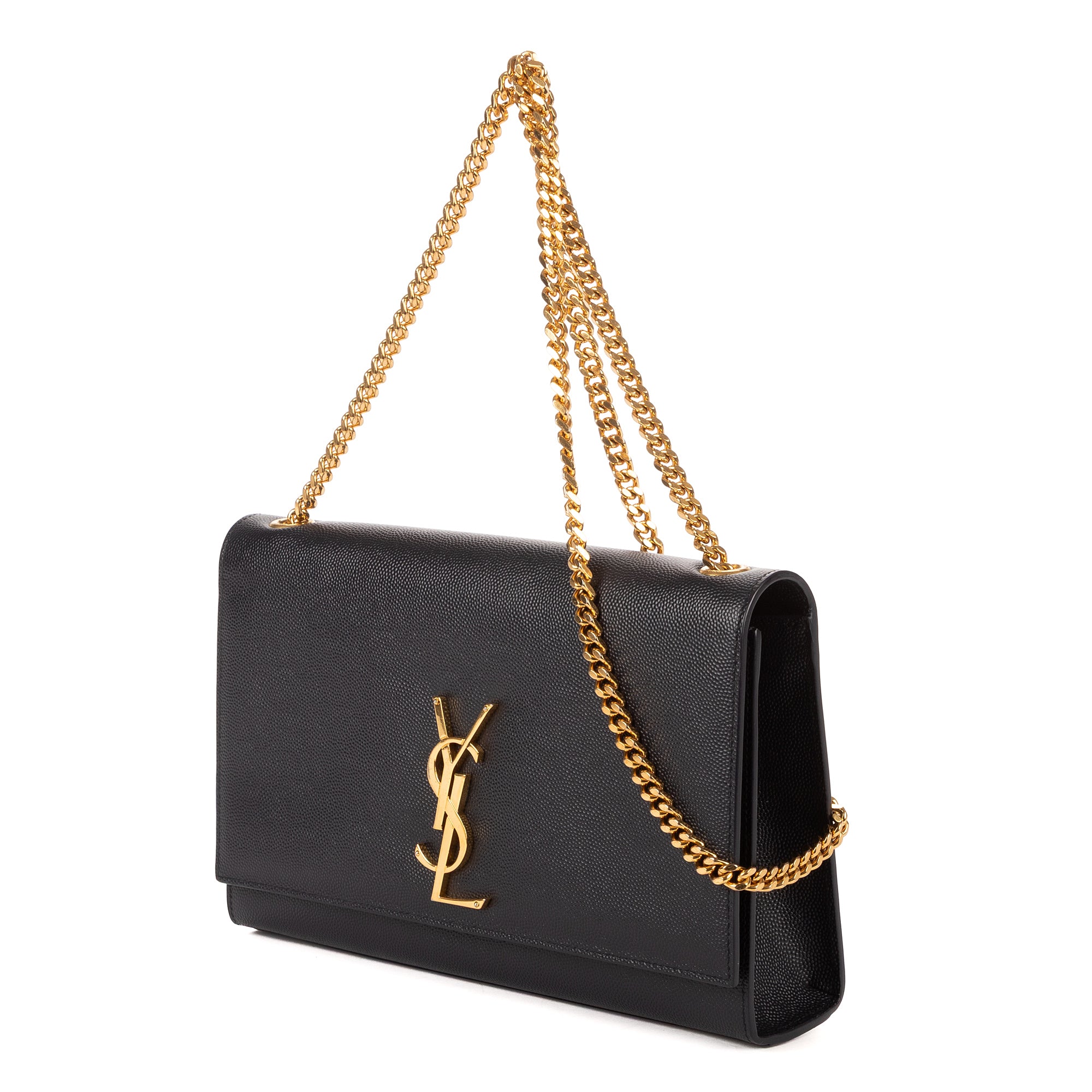 Shoulder Bag Kate Medium Black Grain de Poudre Leather