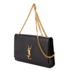 Shoulder Bag Kate Medium Black Grain de Poudre Leather