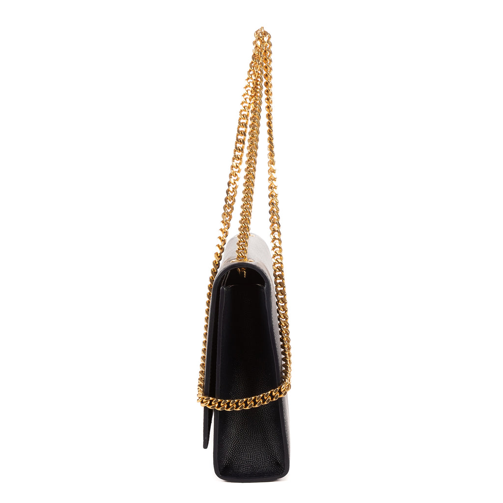 Shoulder Bag Kate Medium Black Grain de Poudre Leather
