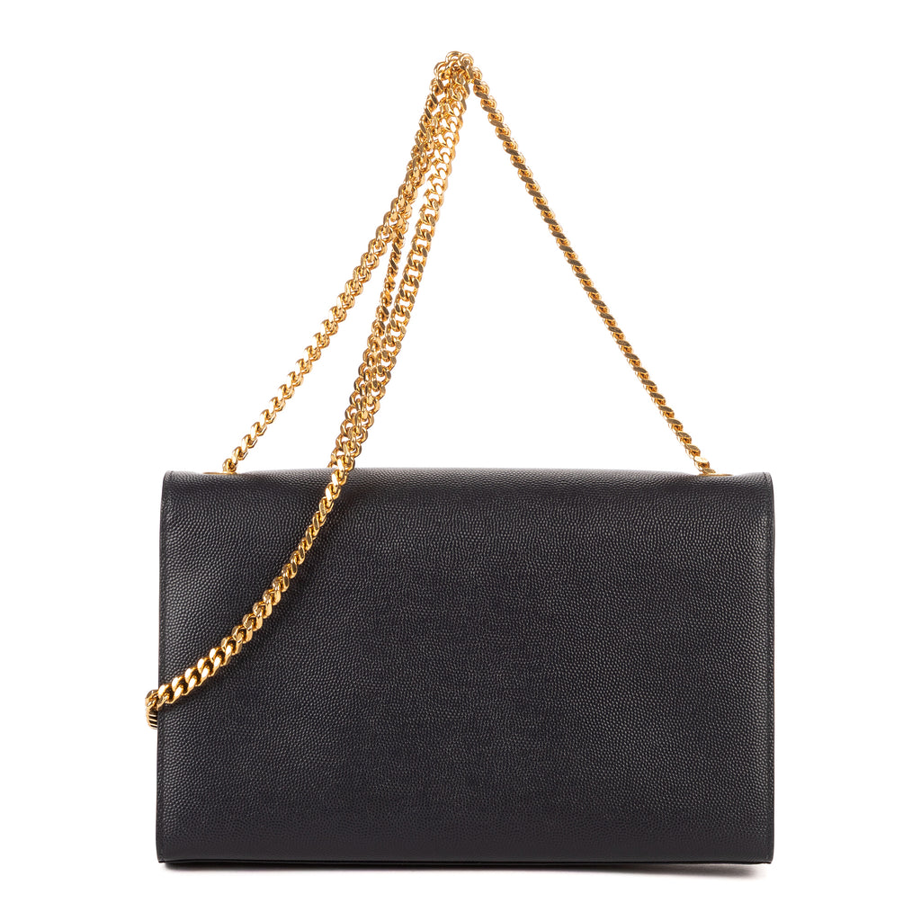 Shoulder Bag Kate Medium Black Grain de Poudre Leather