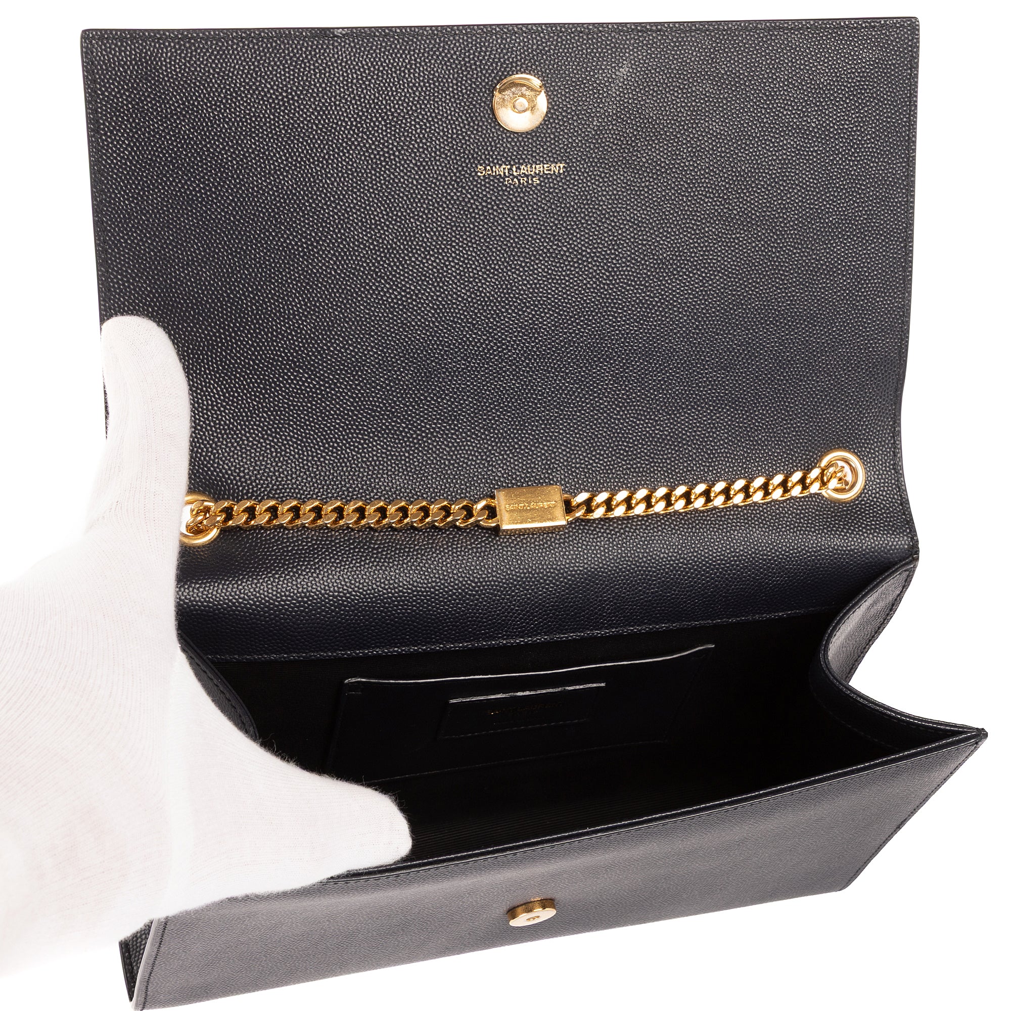 Shoulder Bag Kate Medium Black Grain de Poudre Leather