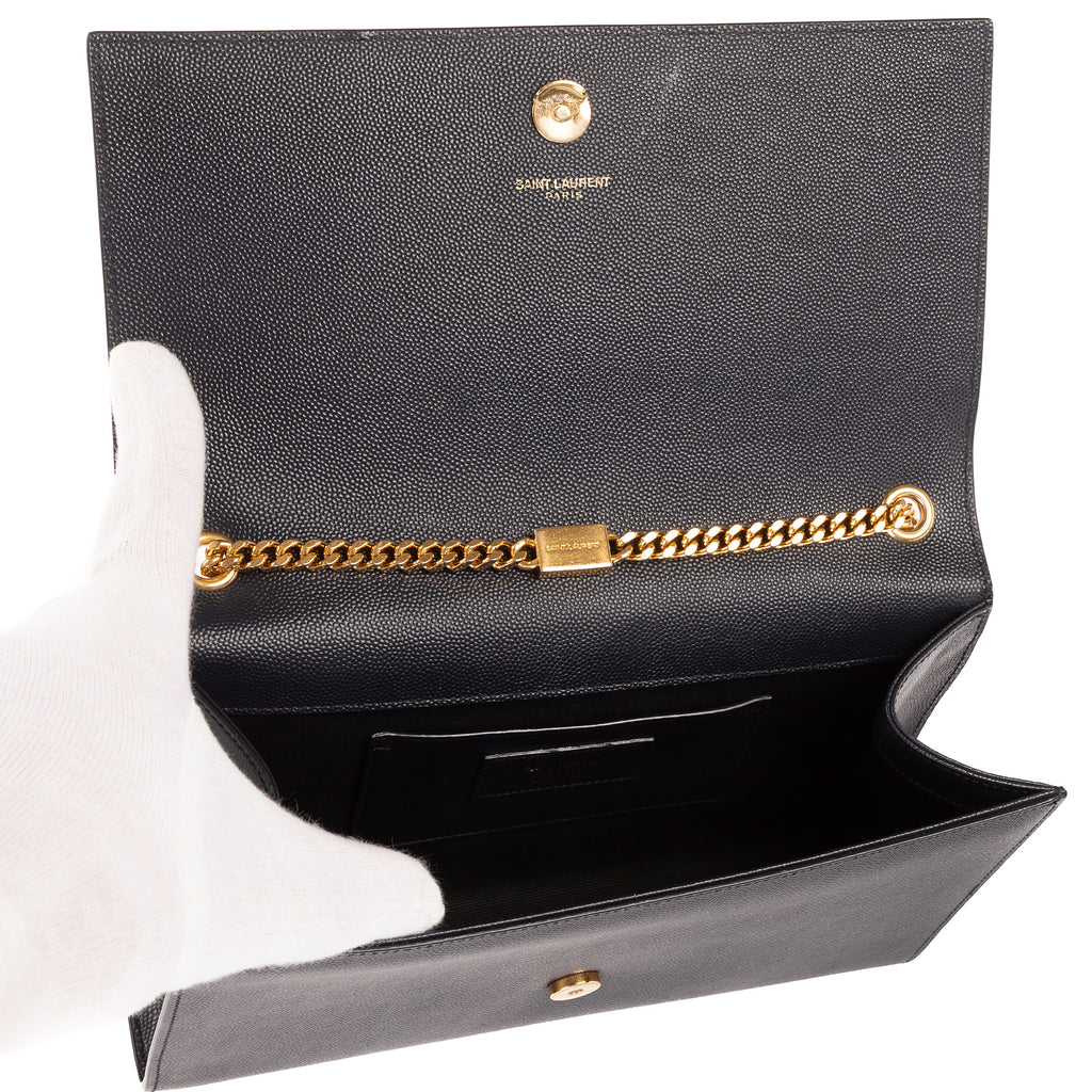 Shoulder Bag Kate Medium Black Grain de Poudre Leather