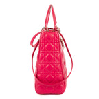 Bolso de Hombro Lady Dior Grande Piel Cannage Fucsia