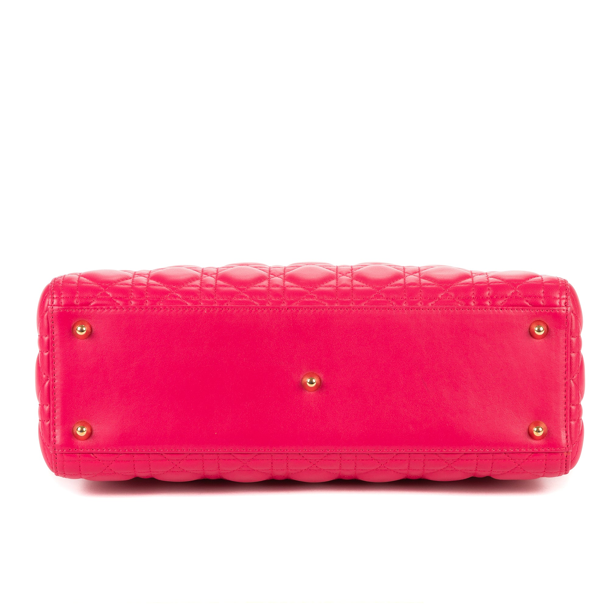 Bolso de Hombro Lady Dior Grande Piel Cannage Fucsia