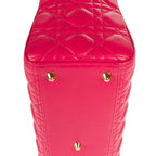 Bolso de Hombro Lady Dior Grande Piel Cannage Fucsia
