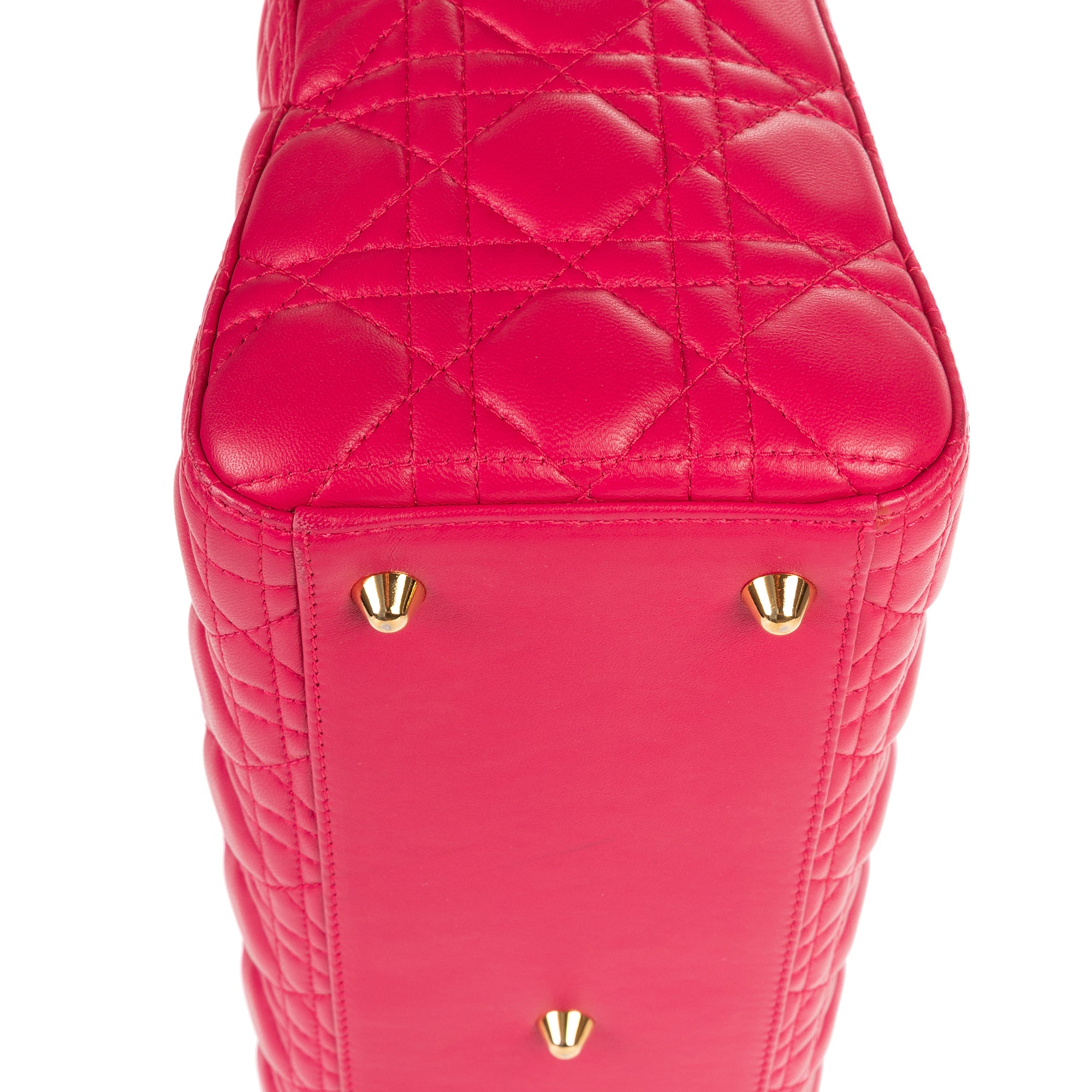 Bolso de Hombro Lady Dior Grande Piel Cannage Fucsia