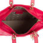 Bolso de Hombro Lady Dior Grande Piel Cannage Fucsia