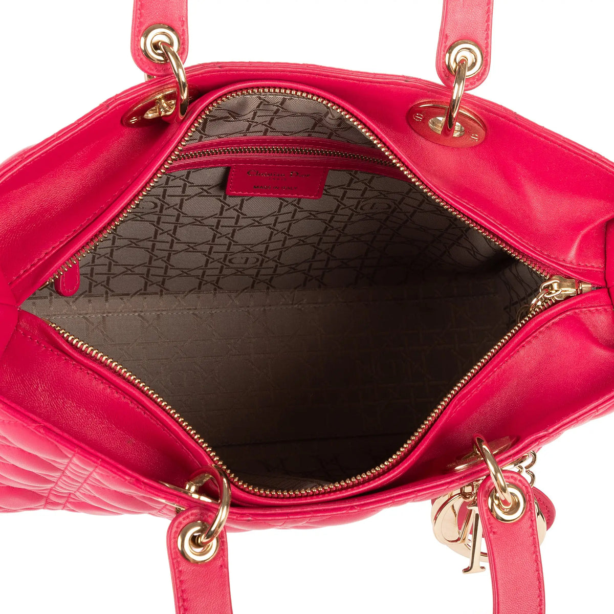 Bolso de Hombro Lady Dior Grande Piel Cannage Rosa