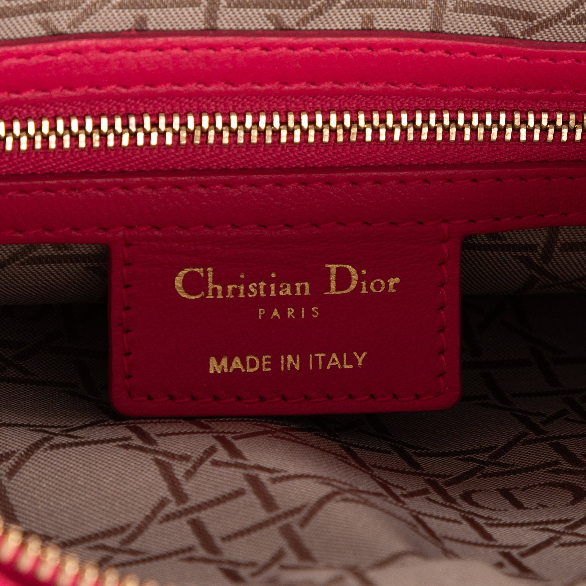 Bolso de Hombro Lady Dior Grande Piel Cannage Fucsia