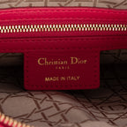 Bolso de Hombro Lady Dior Grande Piel Cannage Rosa