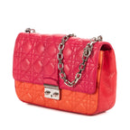 Shoulder Bag Lady Dior Tricolor Medium Fushia Cannage Leather