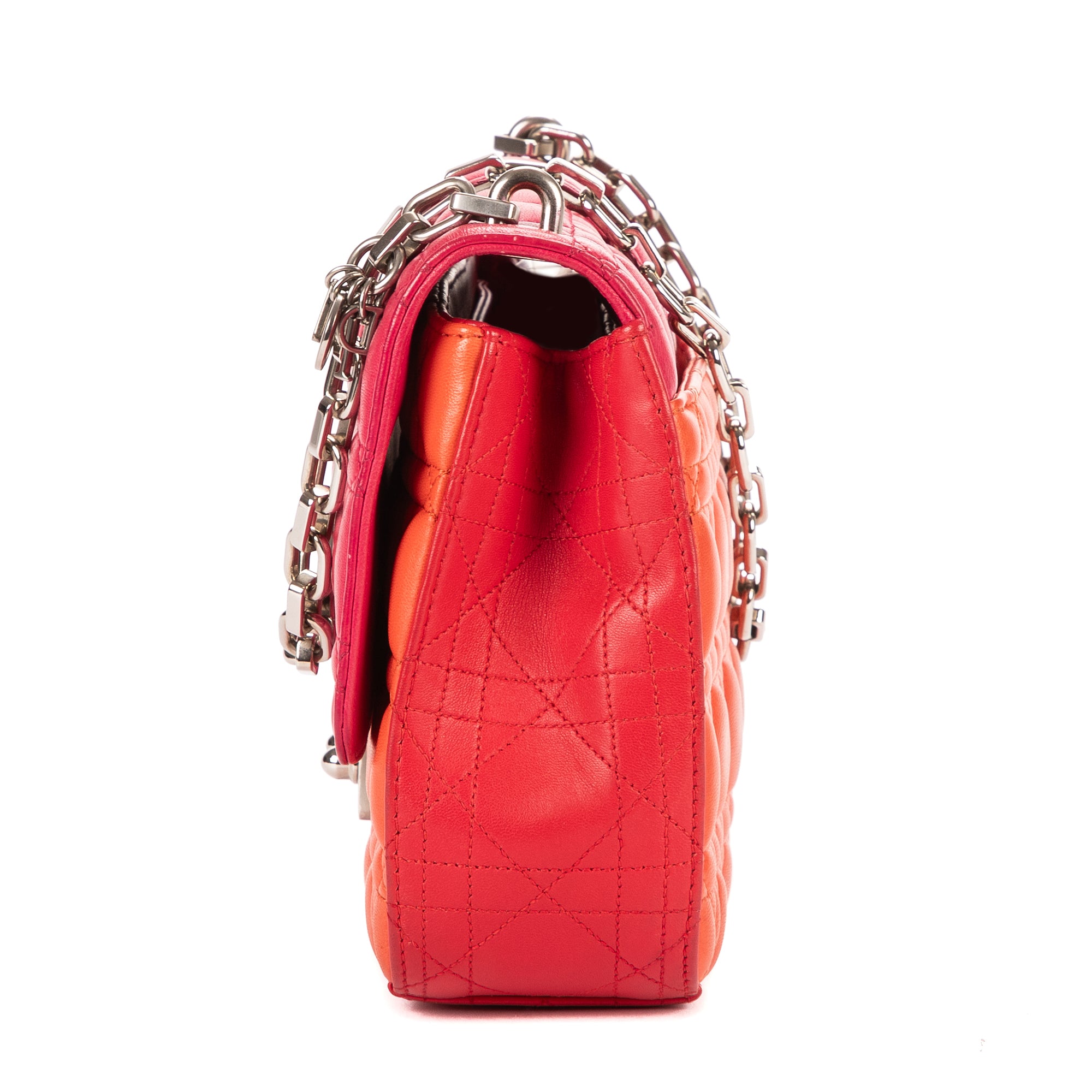 Shoulder Bag Lady Dior Tricolor Medium Fushia Cannage Leather
