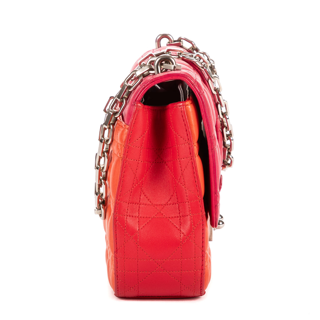 Shoulder Bag Lady Dior Tricolor Medium Fushia Cannage Leather