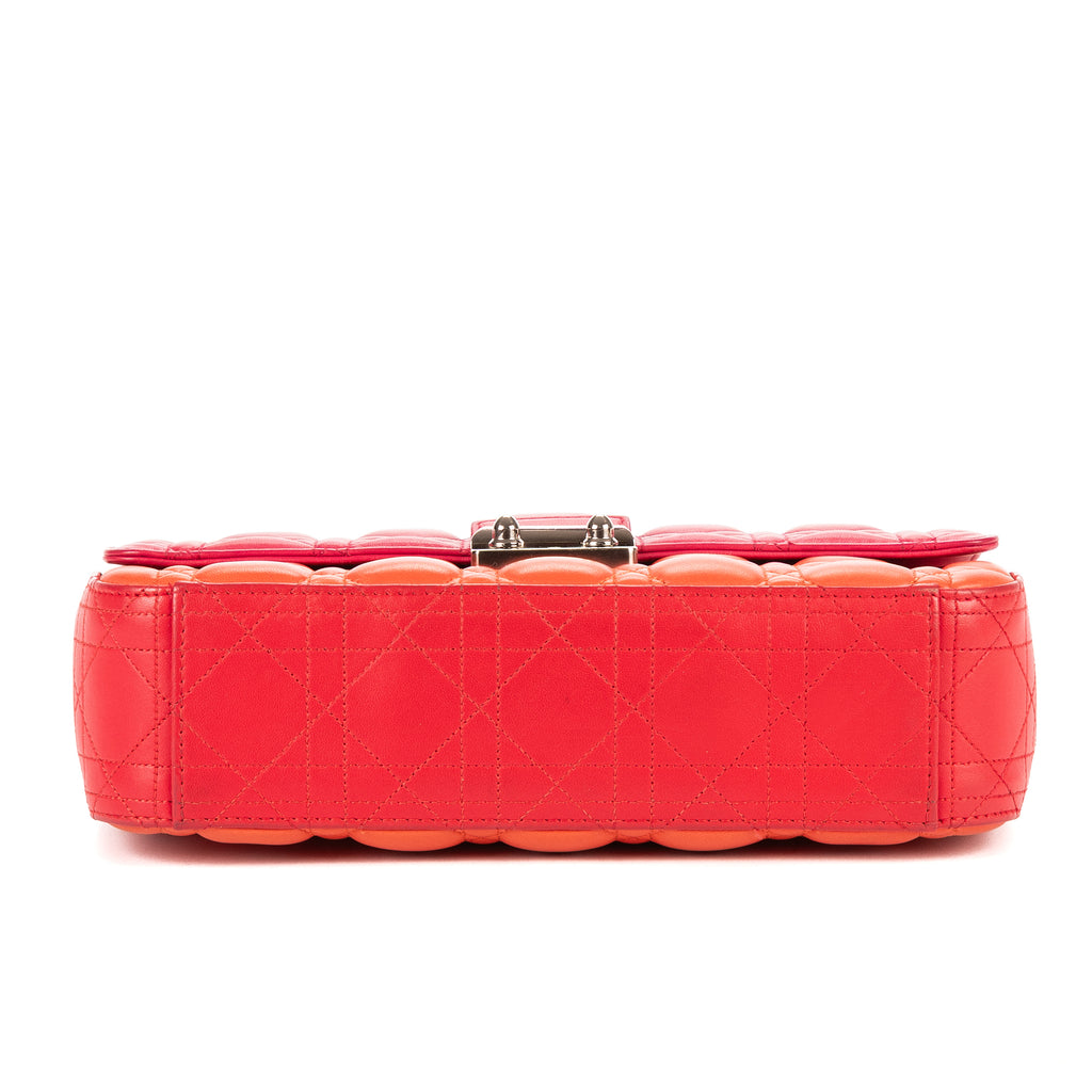Shoulder Bag Lady Dior Tricolor Medium Fushia Cannage Leather