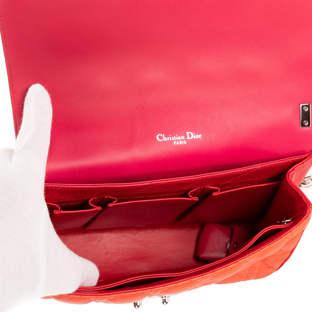 Shoulder Bag Lady Dior Tricolor Medium Fushia Cannage Leather