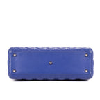 Shoulder Bag Lady Dior Large Blue Cannaged Leather