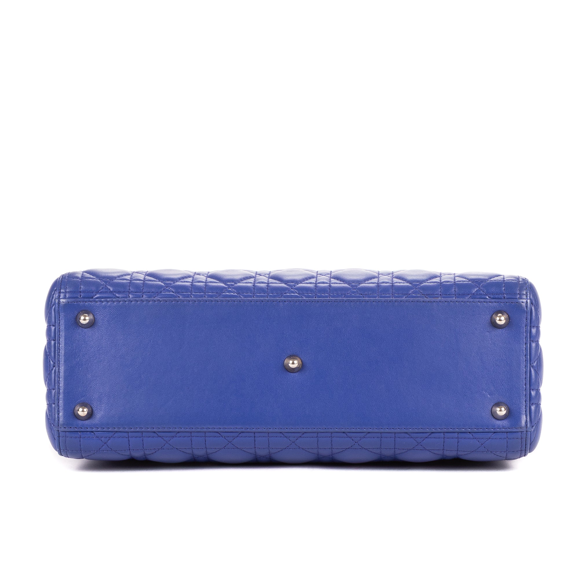 Shoulder Bag Lady Dior Large Blue Cannaged Leather