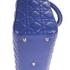 Shoulder Bag Lady Dior Large Blue Cannaged Leather