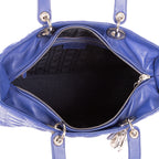 Shoulder Bag Lady Dior Large Blue Cannaged Leather