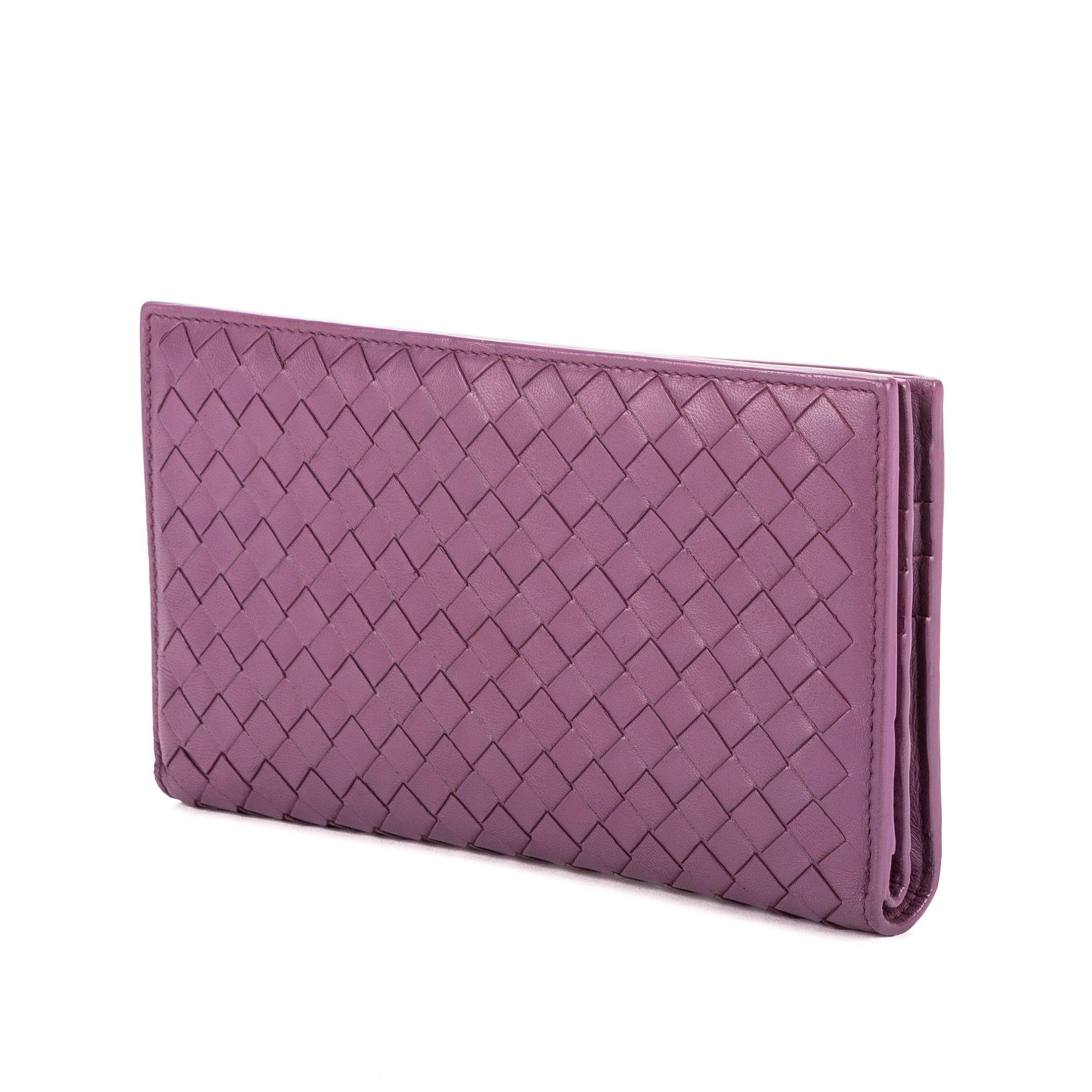 Monedero Cartera Intrecciato Piel de Nappa Intrecciato Morada