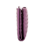 Portefeuille Intrecciato Cuir Nappa Violet Intrecciato