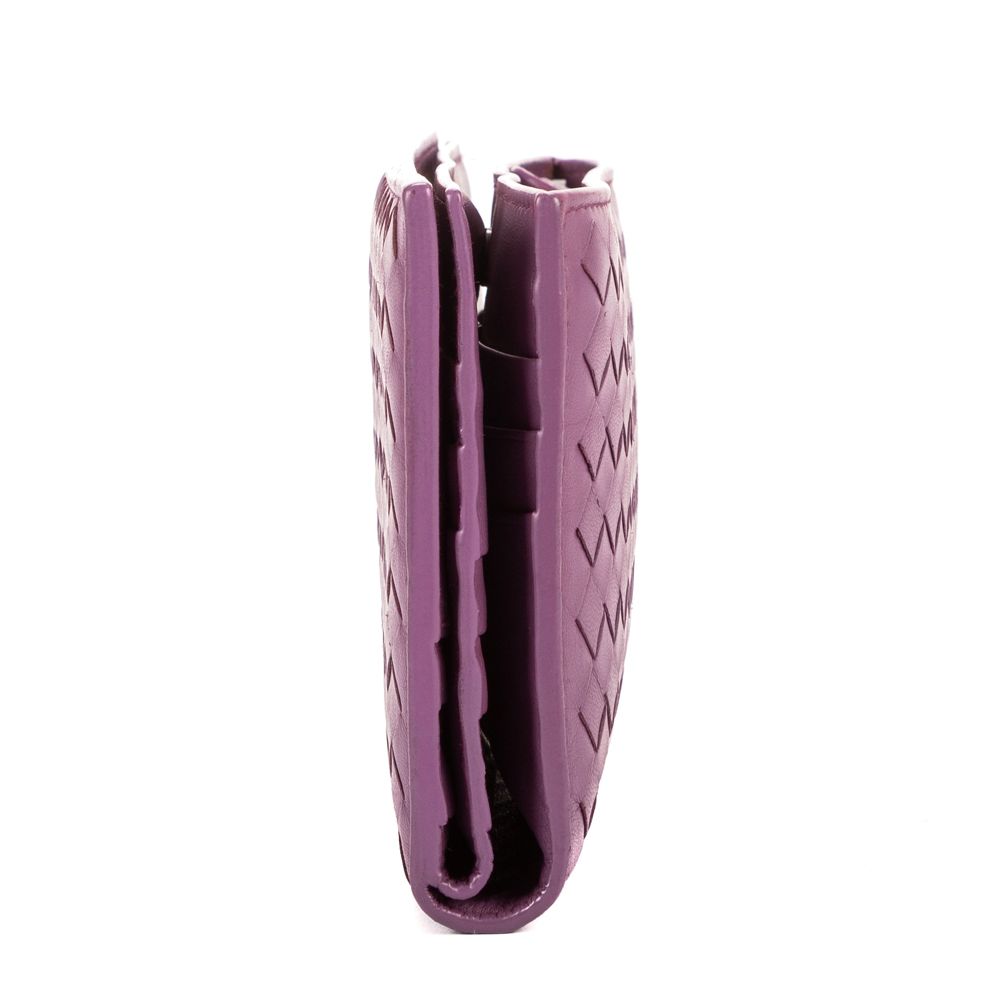 Monedero Cartera Intrecciato Piel de Nappa Intrecciato Morada