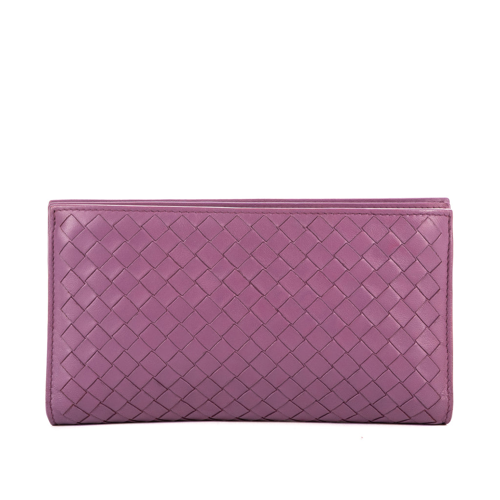 Portefeuille Intrecciato Cuir Nappa Violet Intrecciato