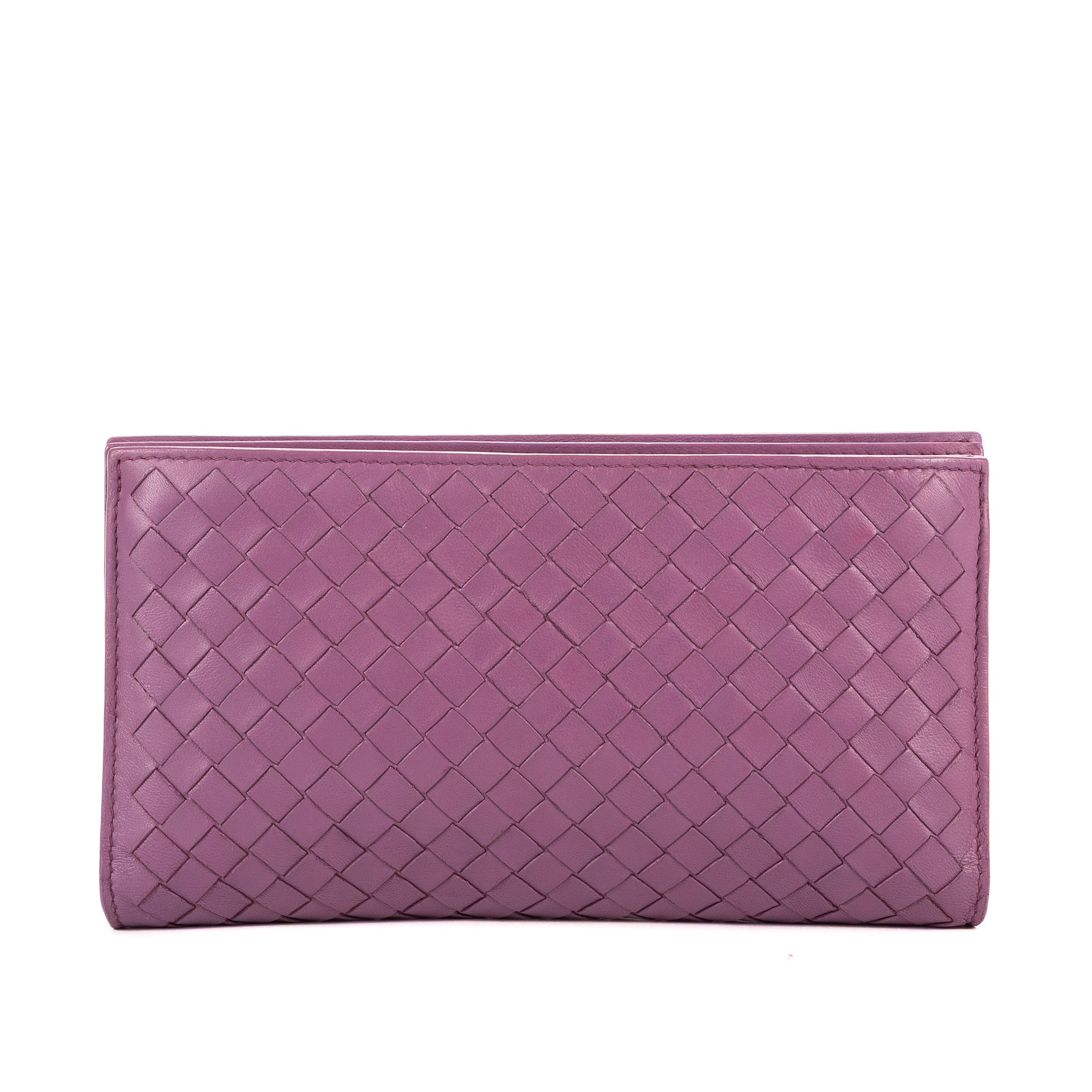 Monedero Cartera Intrecciato Piel de Nappa Intrecciato Morada