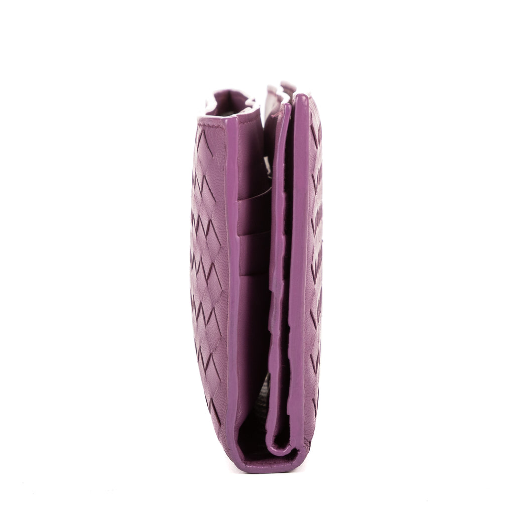Portefeuille Intrecciato Cuir Nappa Violet Intrecciato
