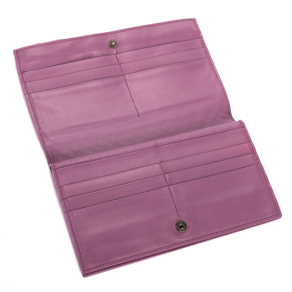 Portefeuille Intrecciato Cuir Nappa Violet Intrecciato