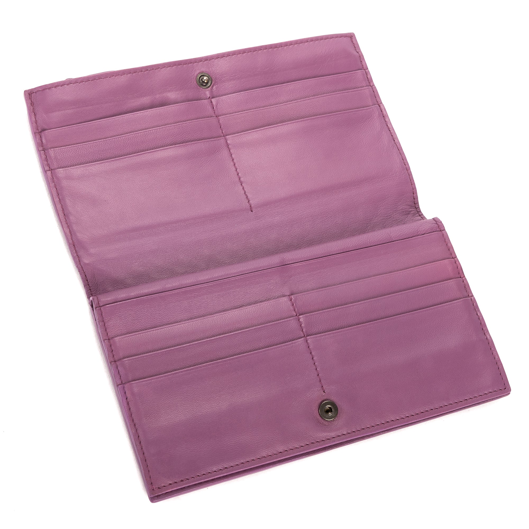 Portefeuille Intrecciato Cuir Nappa Violet Intrecciato
