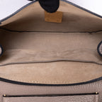 Bolso de Hombro Drew con Cadena de Piel Granulada Gris