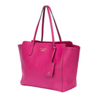 Bolso de hombro Shopper Swing de cuero granulado fucsia