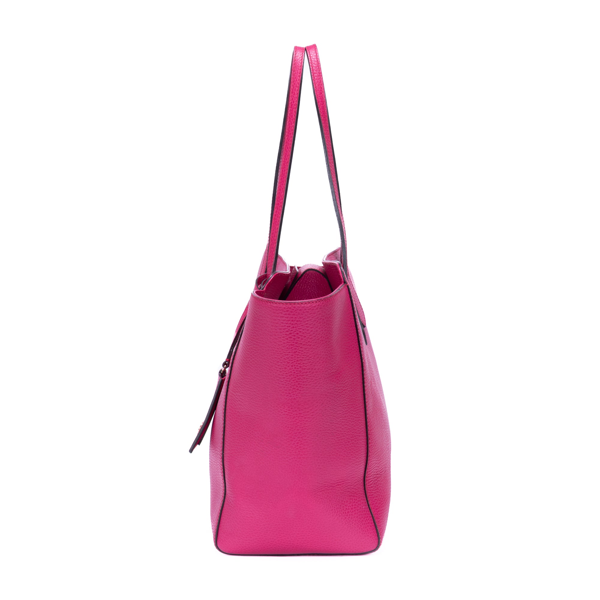 Bolso de hombro Shopper Swing de cuero granulado fucsia