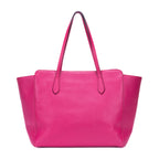 Bolso de hombro Shopper Swing de cuero granulado fucsia