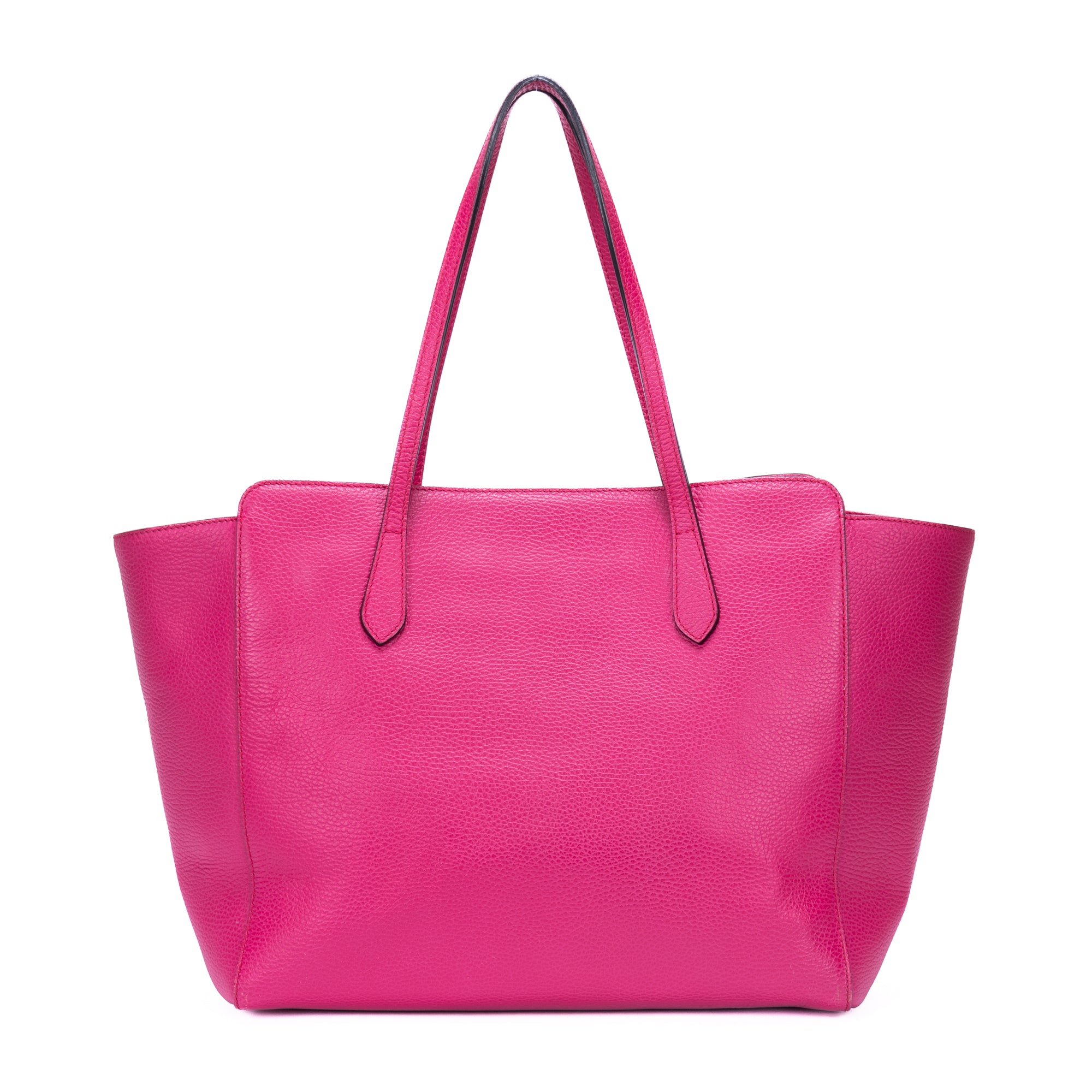 Bolso de hombro Shopper Swing de cuero granulado fucsia
