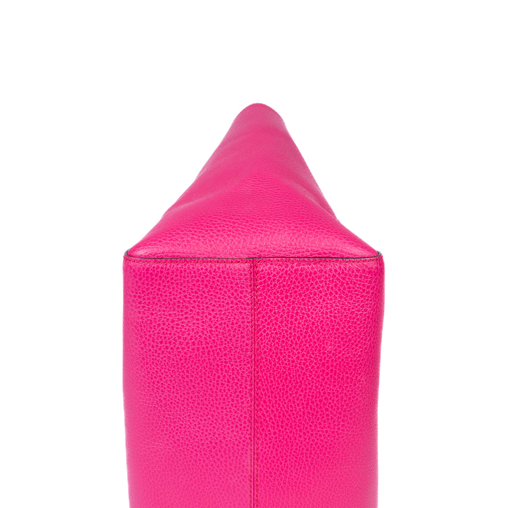 Bolso de hombro Shopper Swing de cuero granulado fucsia