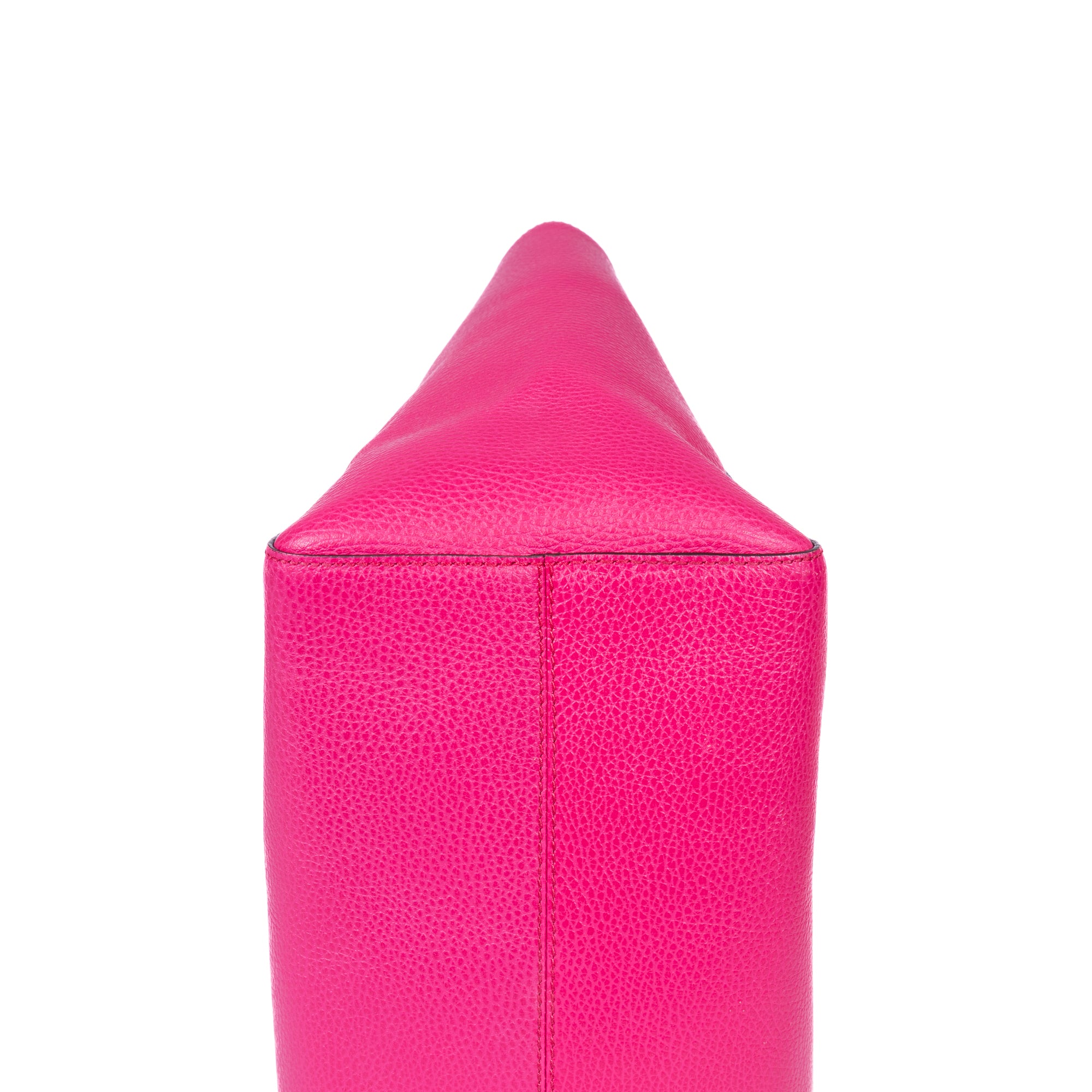 Bolso de hombro Shopper Swing de cuero granulado fucsia