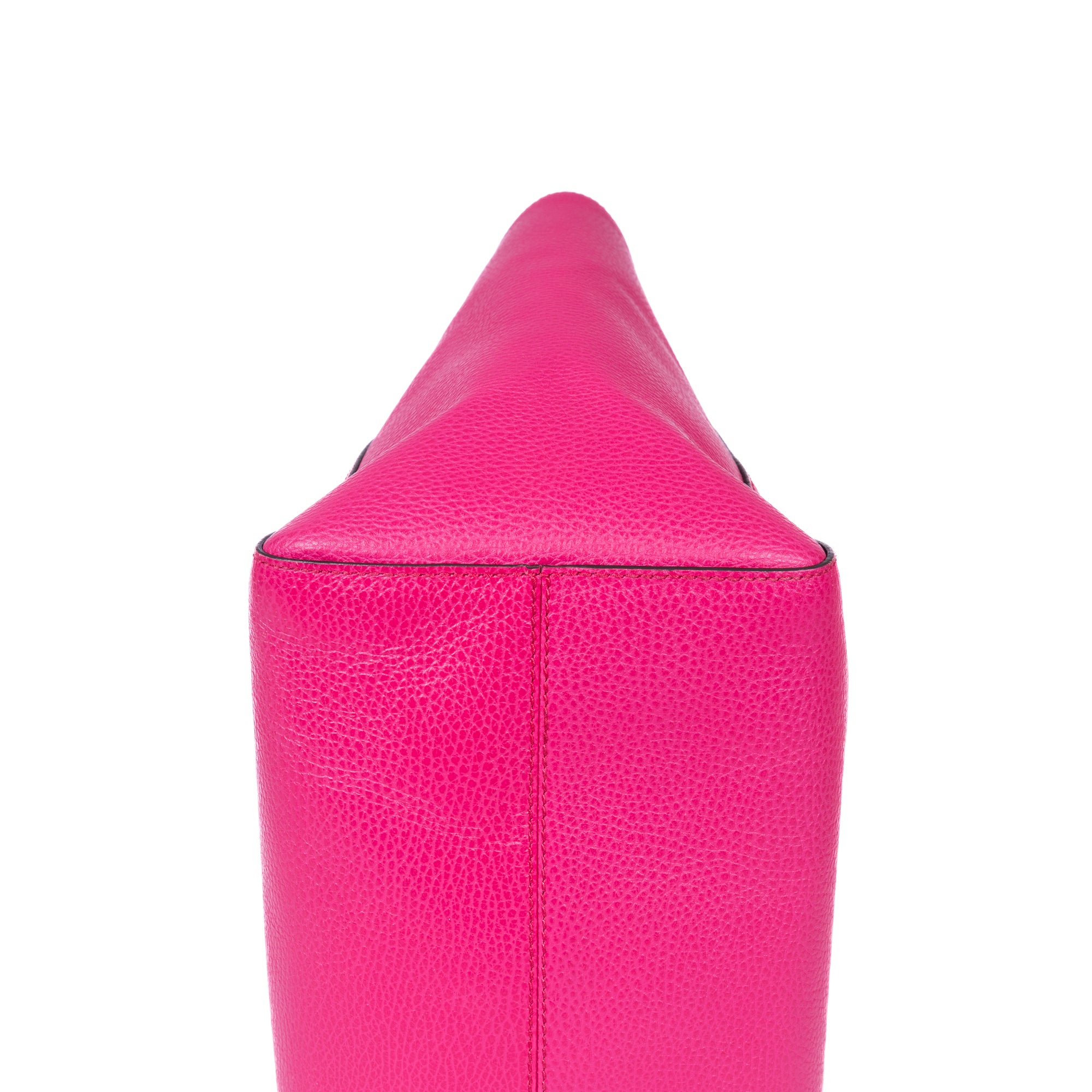 Bolso de hombro Shopper Swing de cuero granulado fucsia