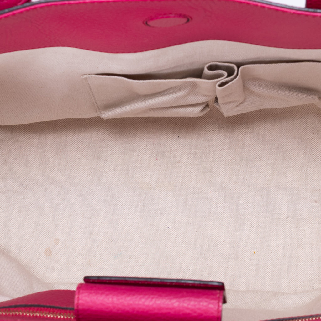Bolso de hombro Shopper Swing de cuero granulado fucsia