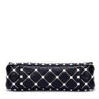 Shoulder Bag Rockstud Spike Chain Small White Pebbled Leather with Pyramid Studs