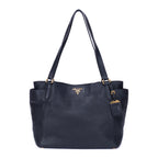 Shoulder Bag Tote Black Vitello Leather