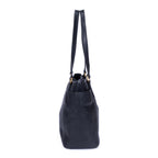 Shoulder Bag Tote Black Vitello Leather