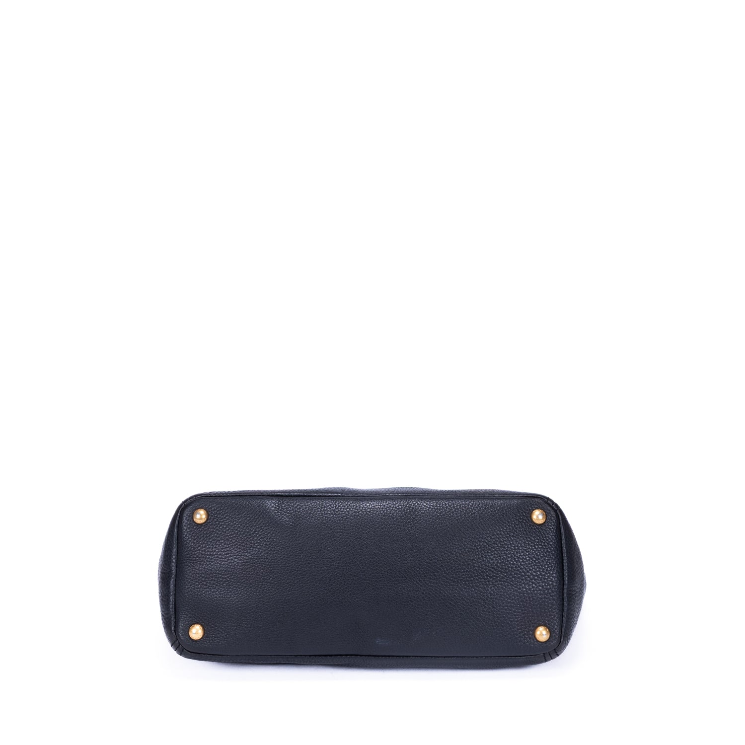 Shoulder Bag Tote Black Vitello Leather