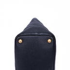Shoulder Bag Tote Black Vitello Leather