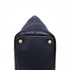 Shoulder Bag Tote Black Vitello Leather