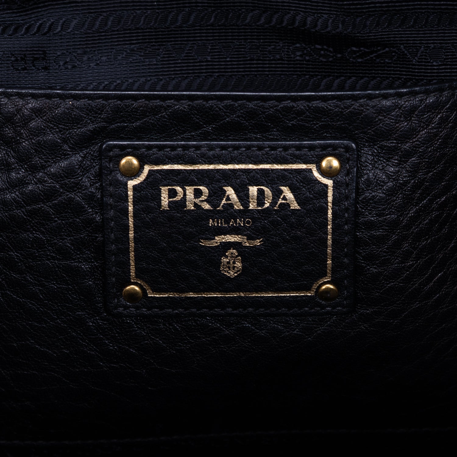 Shoulder Bag Tote Black Vitello Leather