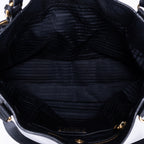 Shoulder Bag Tote Black Vitello Leather
