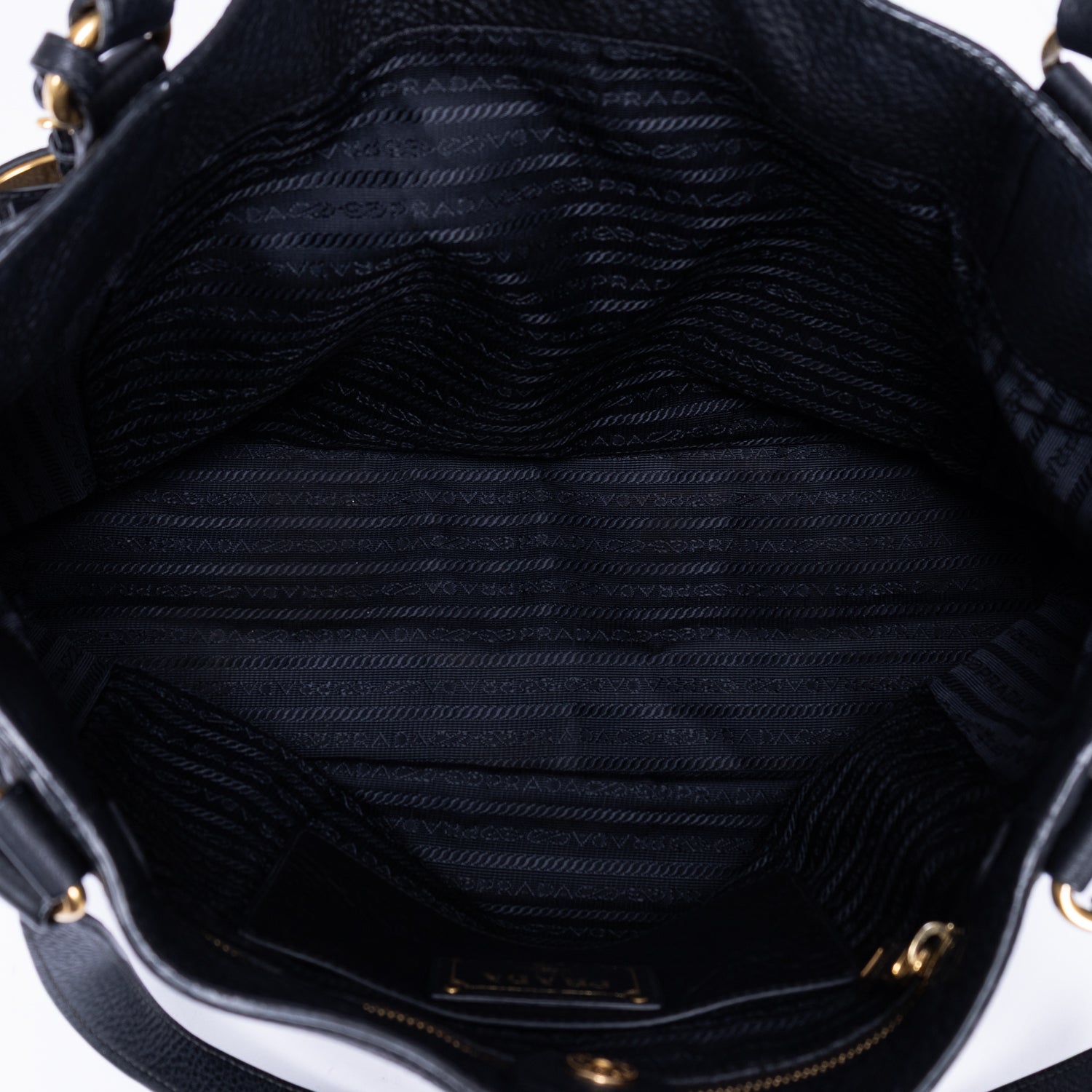 Shoulder Bag Tote Black Vitello Leather